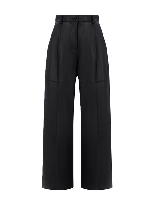 Pantalone in pelle Maciock25 p.a.r.o.s.h nero P.a.r.o.s.h. | MACIOCK25WD210594S013 NERO